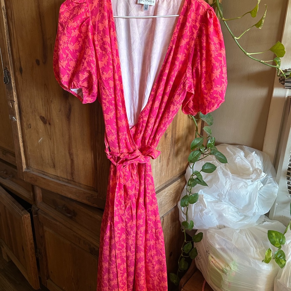 Lucy Paris Pink Floral Backless Dress